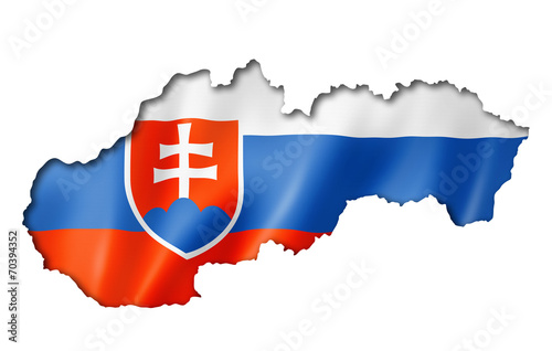 Canvas Print Slovakian flag map