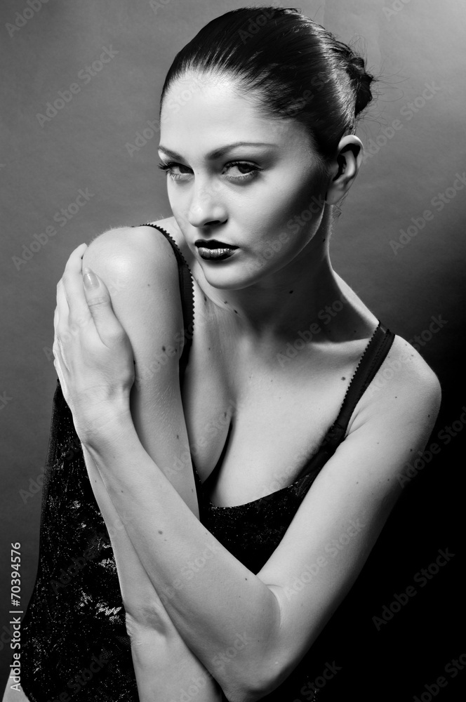 Black and white studio portrait of sexy women Black and white studio portrait of sexy women