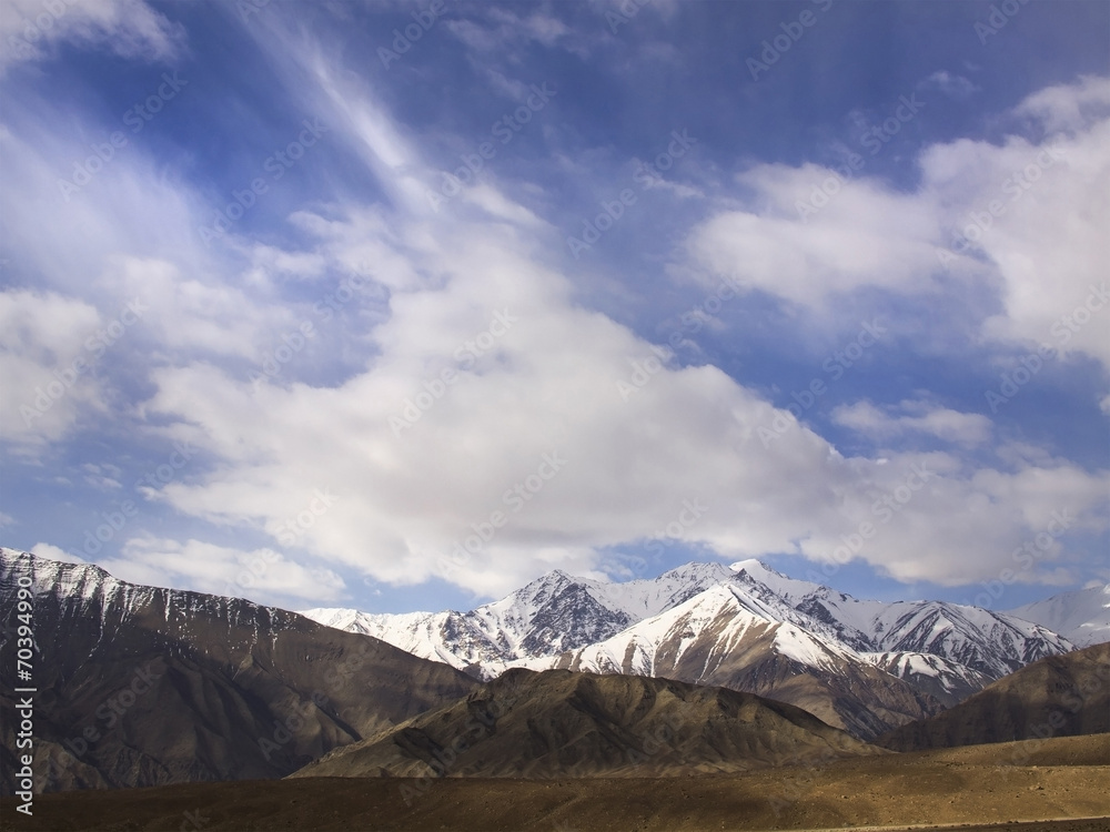 Mountain and cloud In Ladakh Region, India