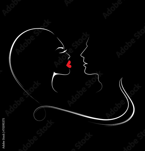 Man and woman in profile