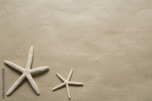 Starfish on brown paper can use to be frame