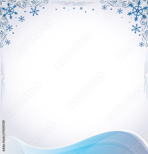 Frame in a luxurious style with snowflakes