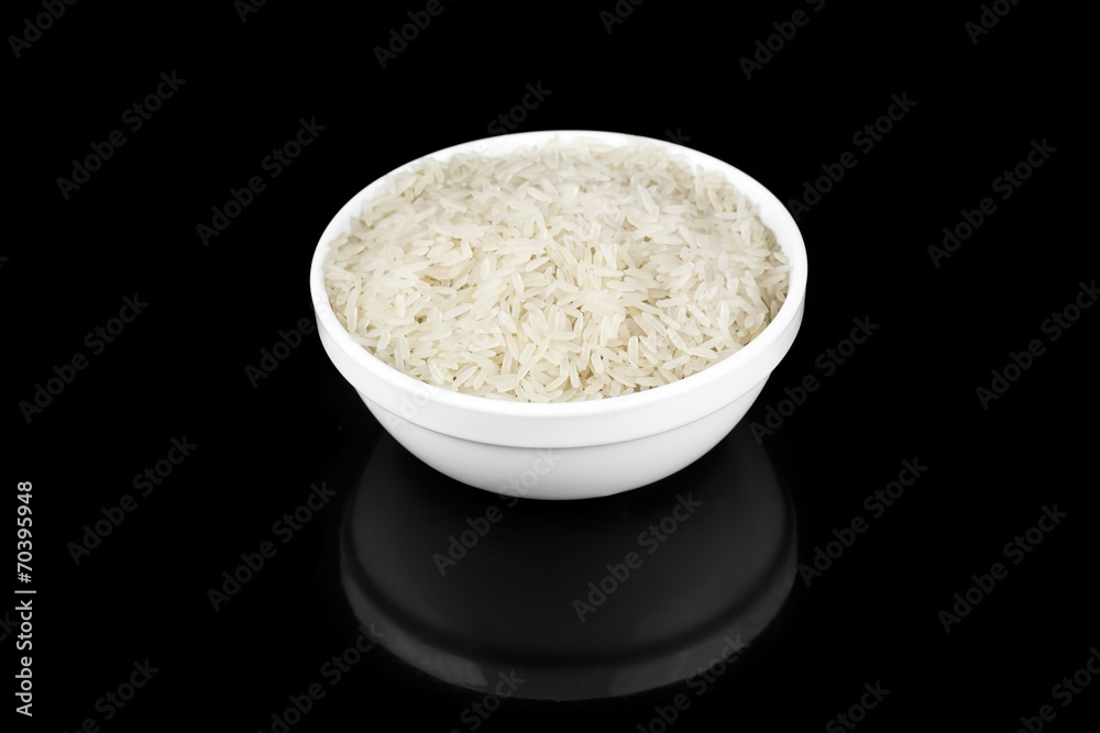 Plate of raw rice Plate of raw rice