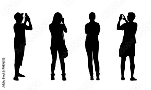 people standing outdoor silhouettes set 18