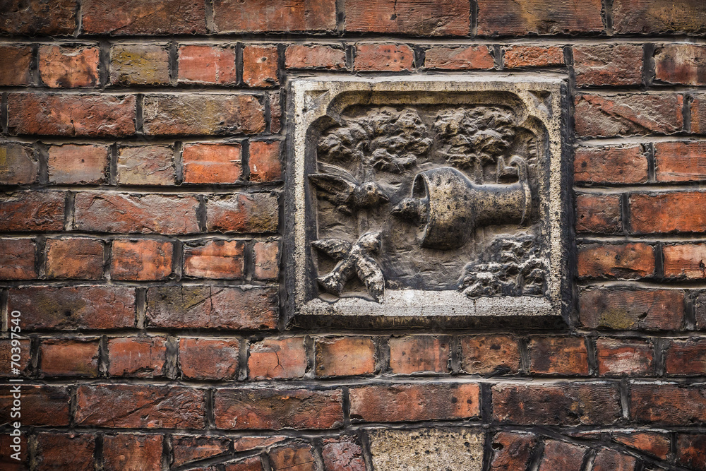 Old brickwork in Brugge, Flanders, Belgium