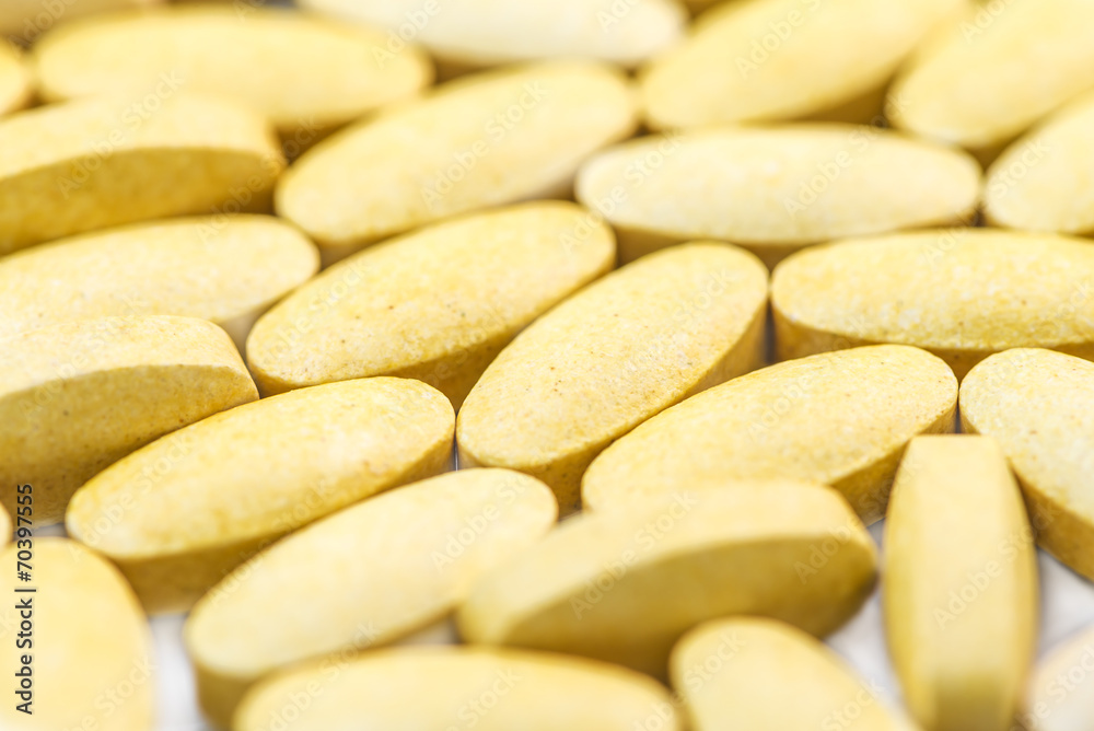 Vitamin C tablets isolated Vitamin C tablets isolated