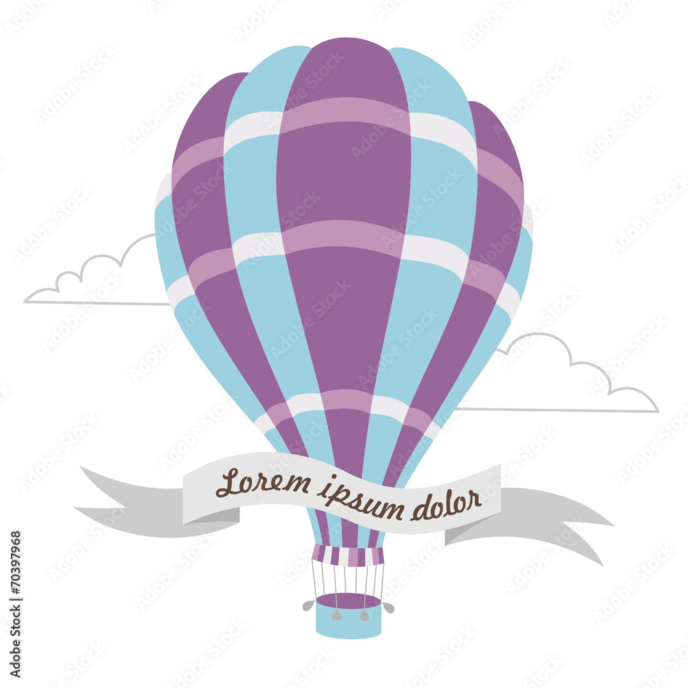 Obraz premium Vector illustration of hot air balloon on the sky