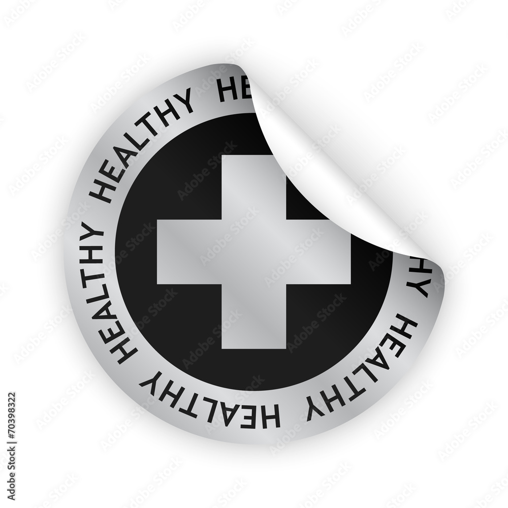 Fototapeta premium vector healthy product bent sticker