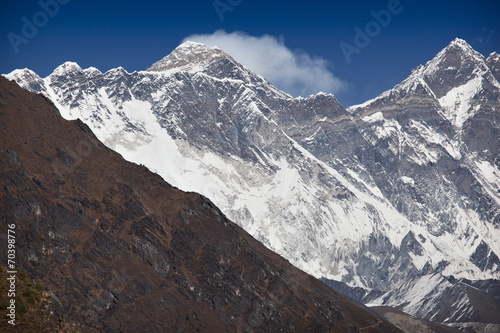 Mt. Everest - view from Namche Bazaar. Solukhumbu, Nepal