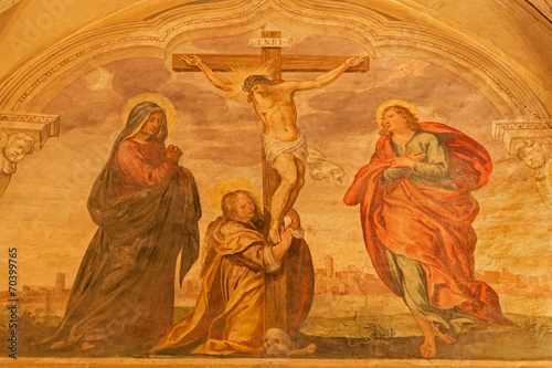 Padua - Fresco of crucifixion in church San Benedetto vecchio