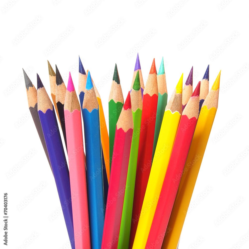 Colour pencils isolated on white background Colour pencils isolated on white background