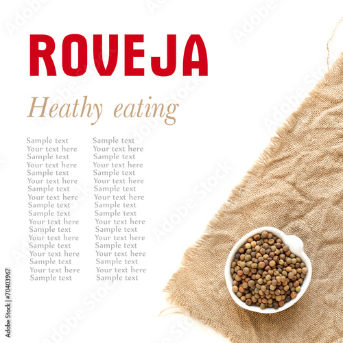 Raw roveja in a bowl photo