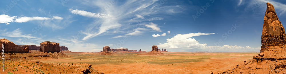 Monument Valley Panorama - obrazy, fototapety, plakaty 