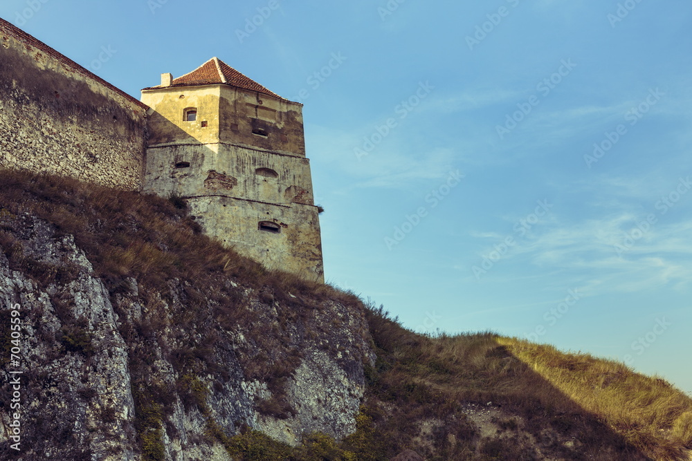 Medieval tower and defence walls of Rasnov citadel