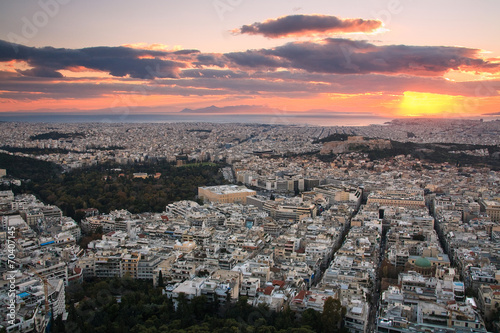 View of Athens from Lycabettus hill. © milangonda