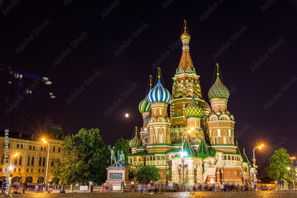 Saint Basil's Cathedral in Moscow at night Saint Basil's Cathedral in Moscow at night