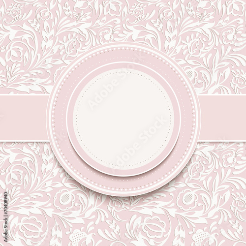 Invitation  with abstract floral background