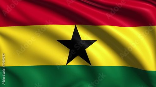 flag of Ghana with fabric structure; looping