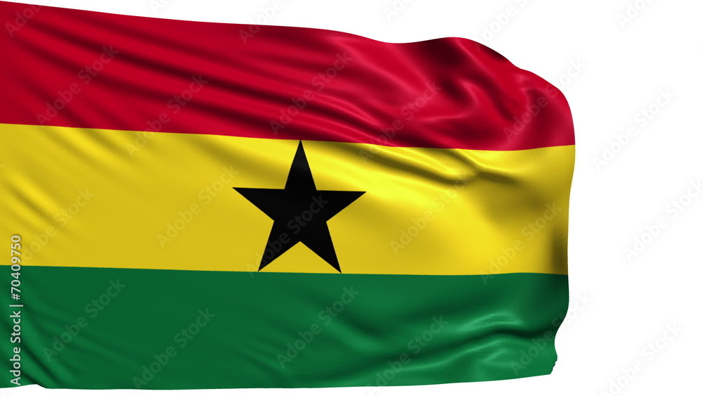 flag of Ghana with fabric structure; looping