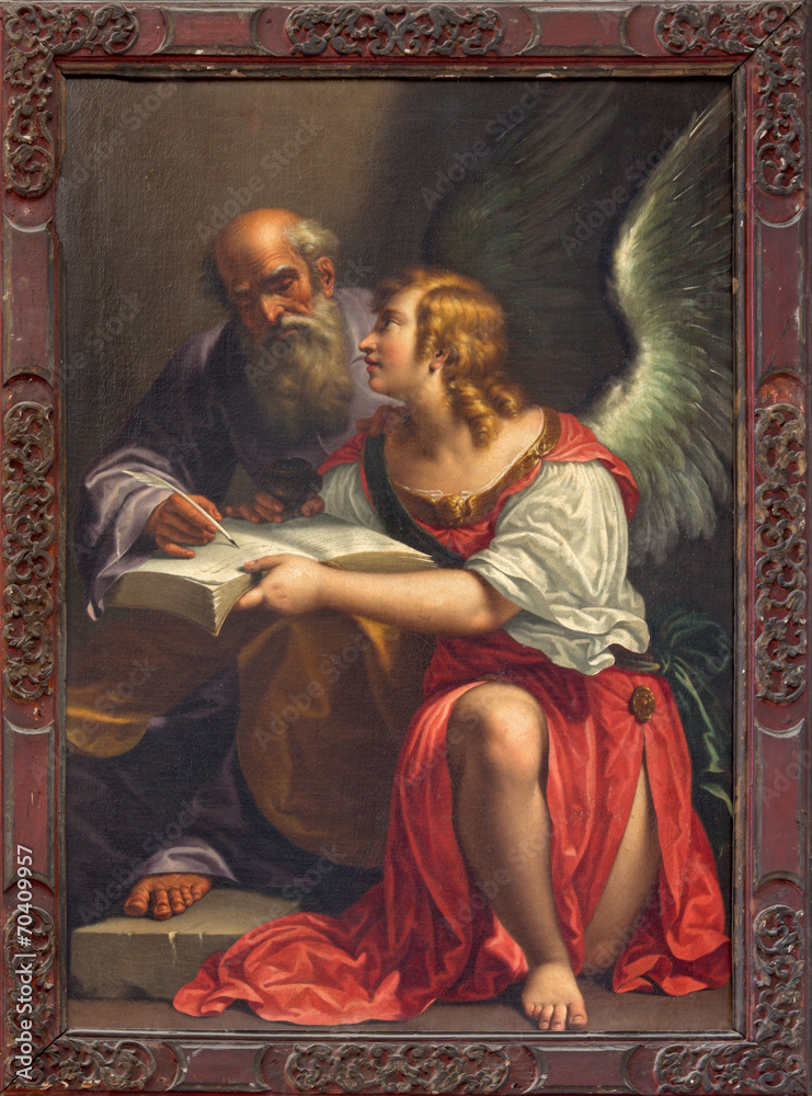 Fototapeta premium VENICE, ITALY - MARCH 13, 2014: Paint of st. Matthew the evangelist in church Santa Maria della Salute by Antonio Triva da Reggio (1626 - 1699).