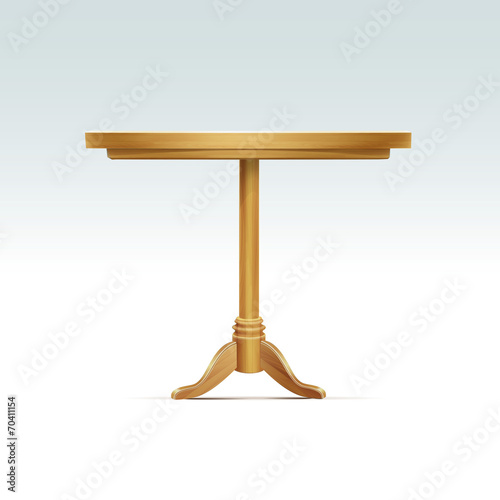 Vector Empty Round Wood Table