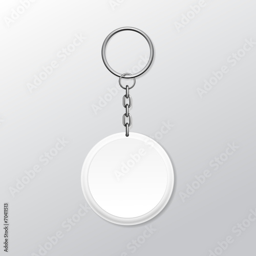 Blank Round Keychain with Ring and Chain for Key