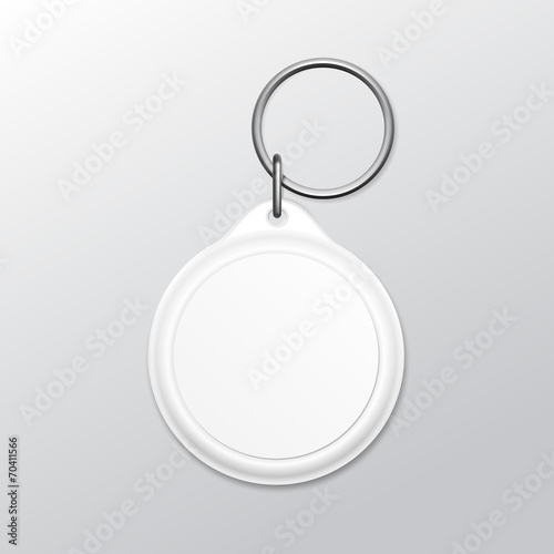 Blank Round Keychain with Ring and Chain for Key