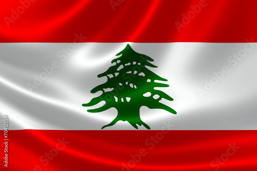 Close-up of the Lebanese Republic's Flag