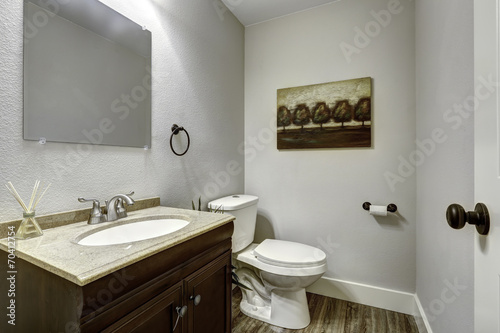 Bathroom interior with vanity cabinet