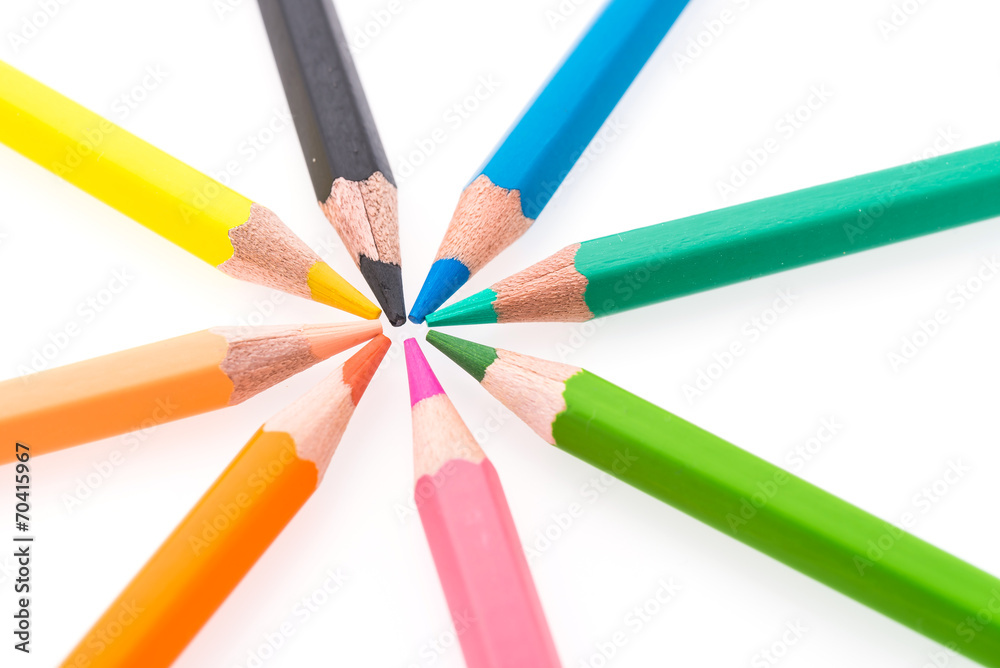 Colorful pencil isolated on white background Colorful pencil isolated on white background
