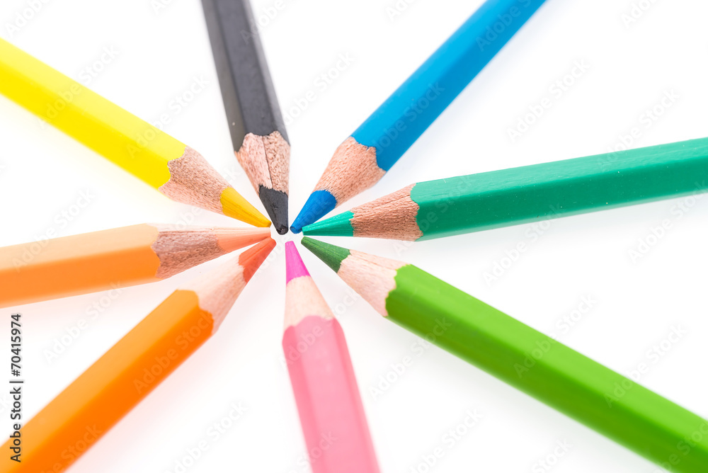 Colorful pencil isolated on white background Colorful pencil isolated on white background