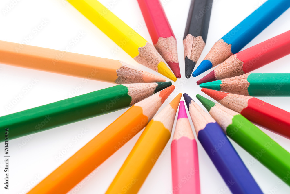 Colorful pencil isolated on white background Colorful pencil isolated on white background