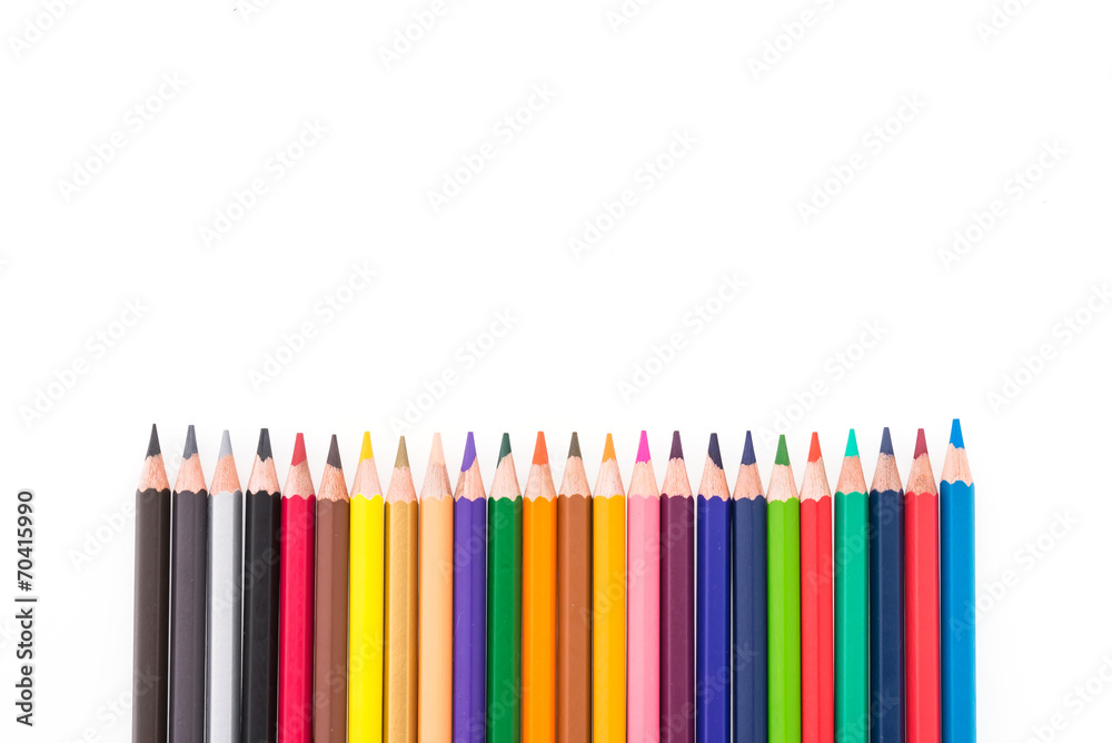 Colorful pencil isolated on white background Colorful pencil isolated on white background