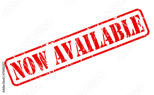 Now available red stamp text