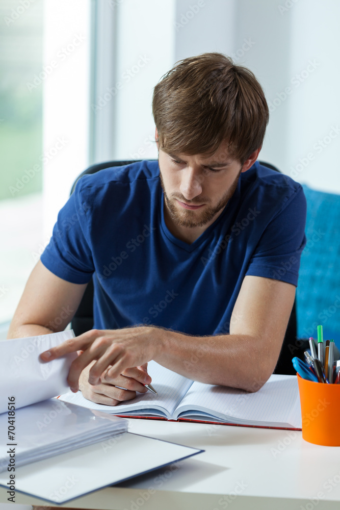 Student during work Student during work
