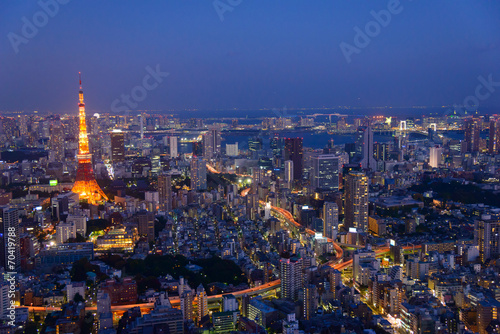 Tokyo in the twilight, direction to the Tokyo Tower and Shinagaw © Scirocco340