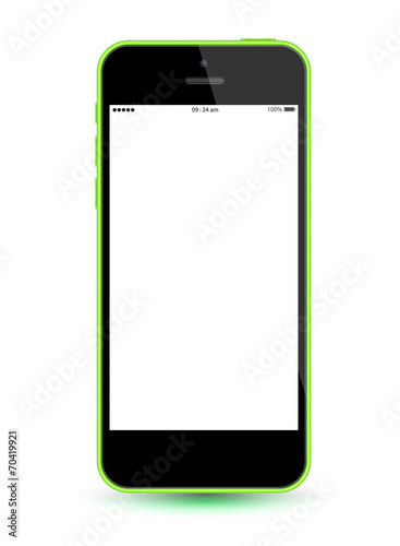 Green smartphone mockup