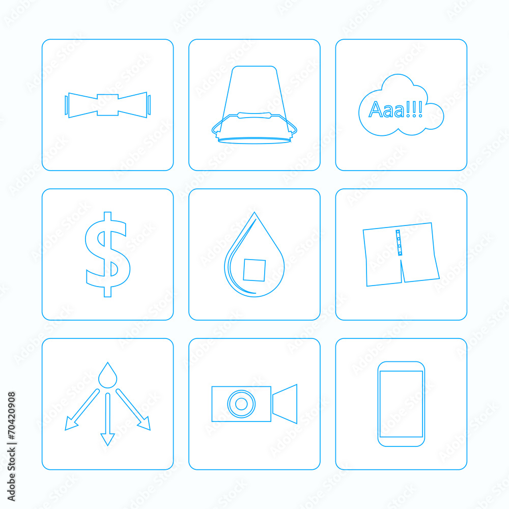 Contour icons for Ice Bucket Challenge Contour icons for Ice Bucket Challenge