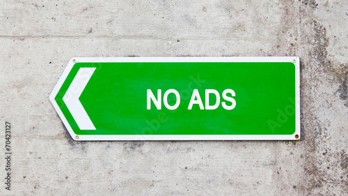 Green sign - No ads
