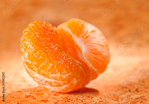 Open tangerine citrus fruit