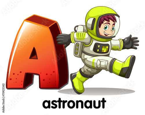 A letter A for astronaut