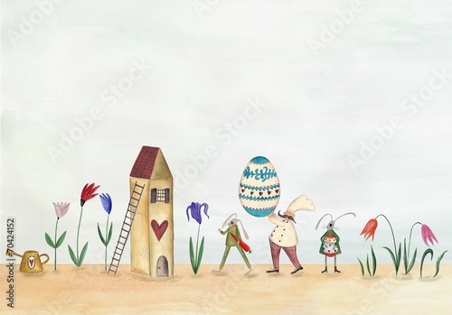 Happy Easter. Greeting card