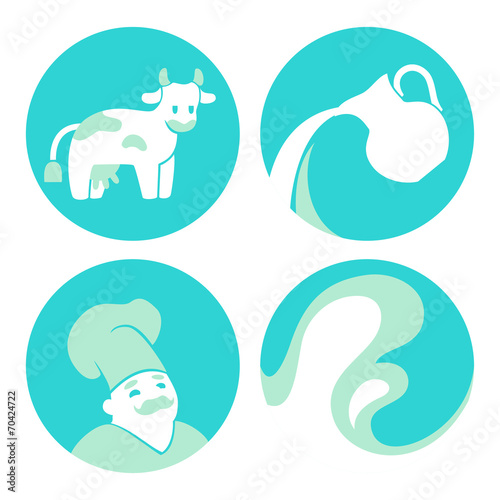 set of milk icons