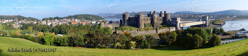 Conwy Castle in Wales, United Kingdom, series of Walesh castles