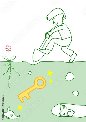 鍵を掘り出す人