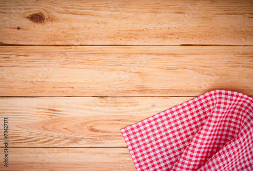 Wooden texture background and tablecloth