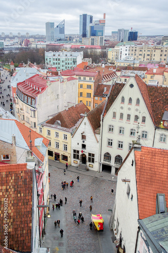 Tallinn - the Old Town. View from the Town Hall.