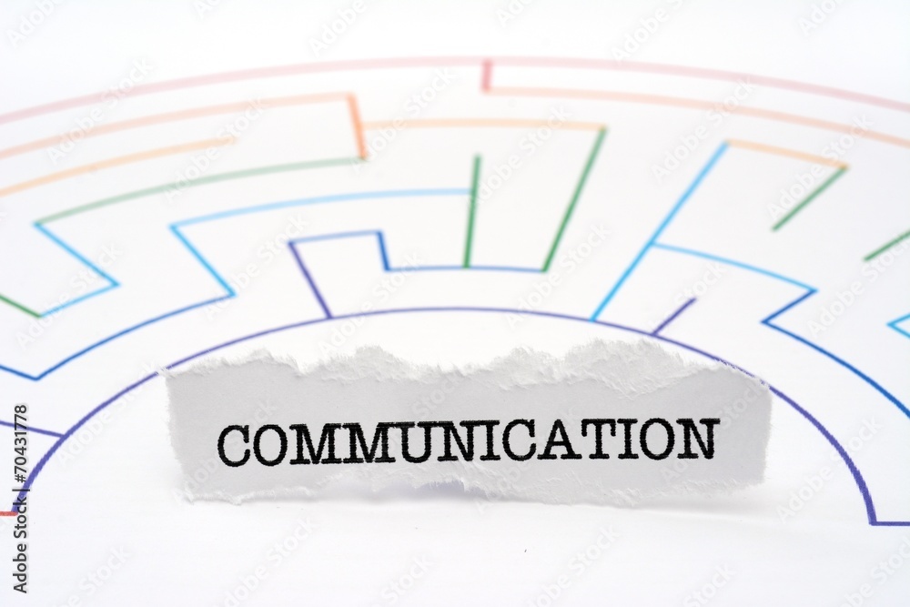 Communication text on maze