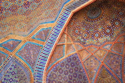 Detail of tile work (Shah Jahan Mosque)