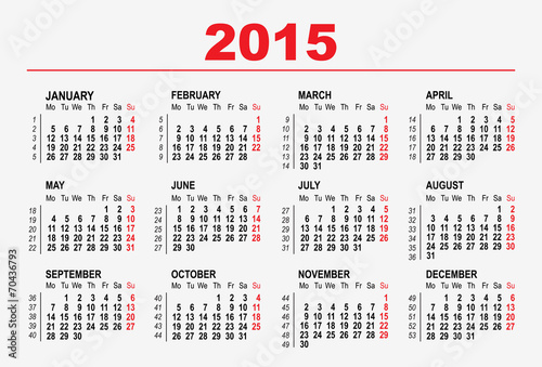 2015 calendar template